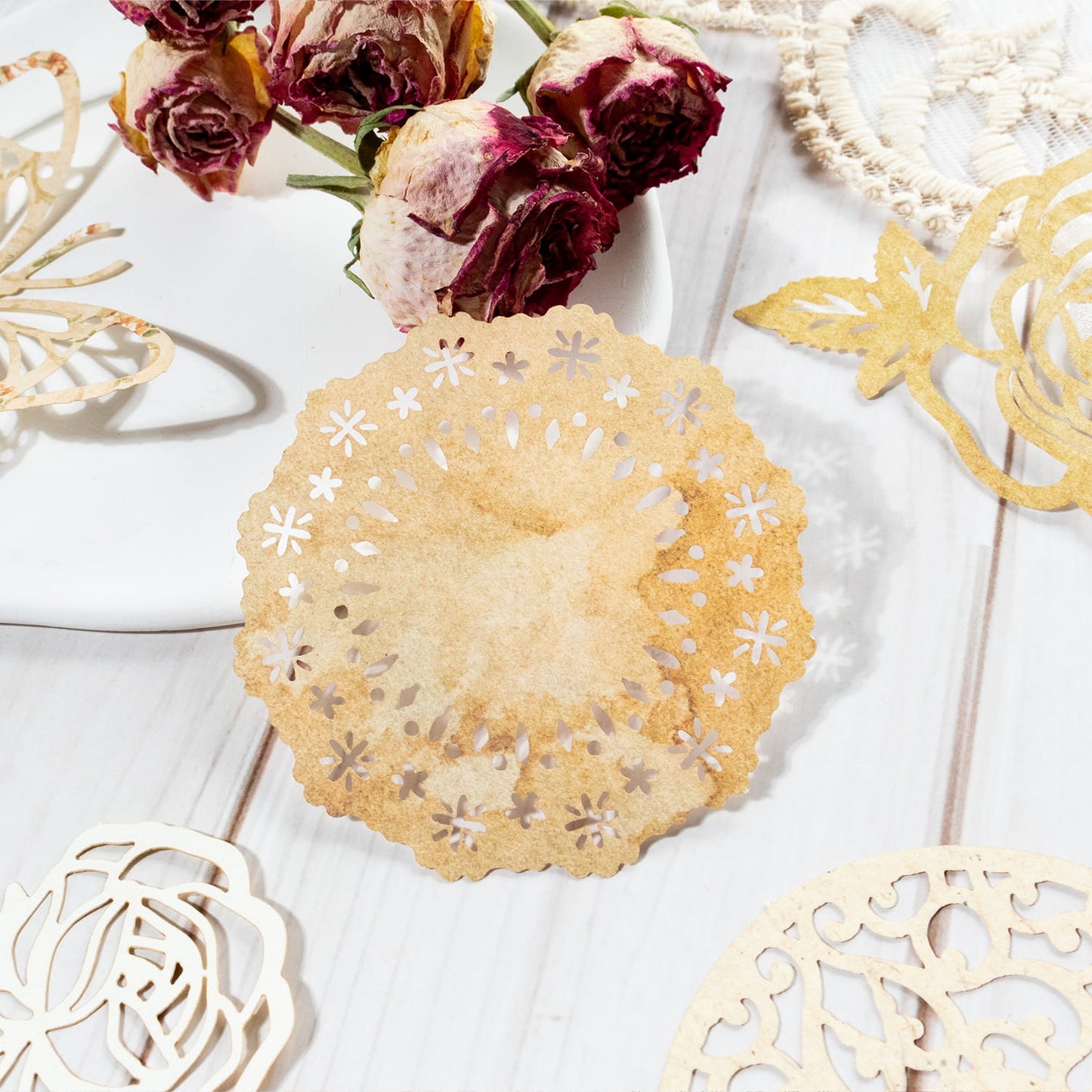 Flower Art Museum Hollow Out Decor Paper
