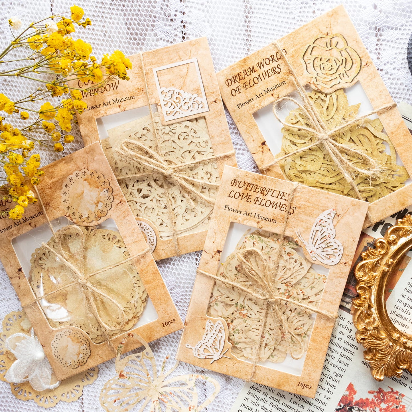 Flower Art Museum Hollow Out Decor Paper