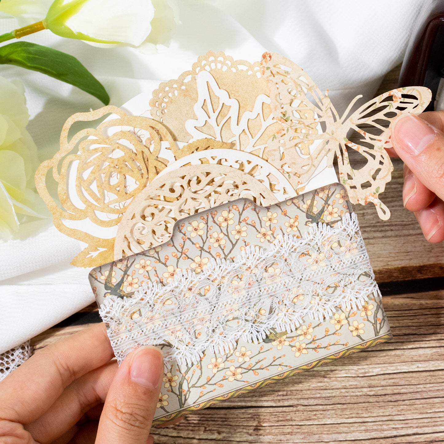 Flower Art Museum Hollow Out Decor Paper