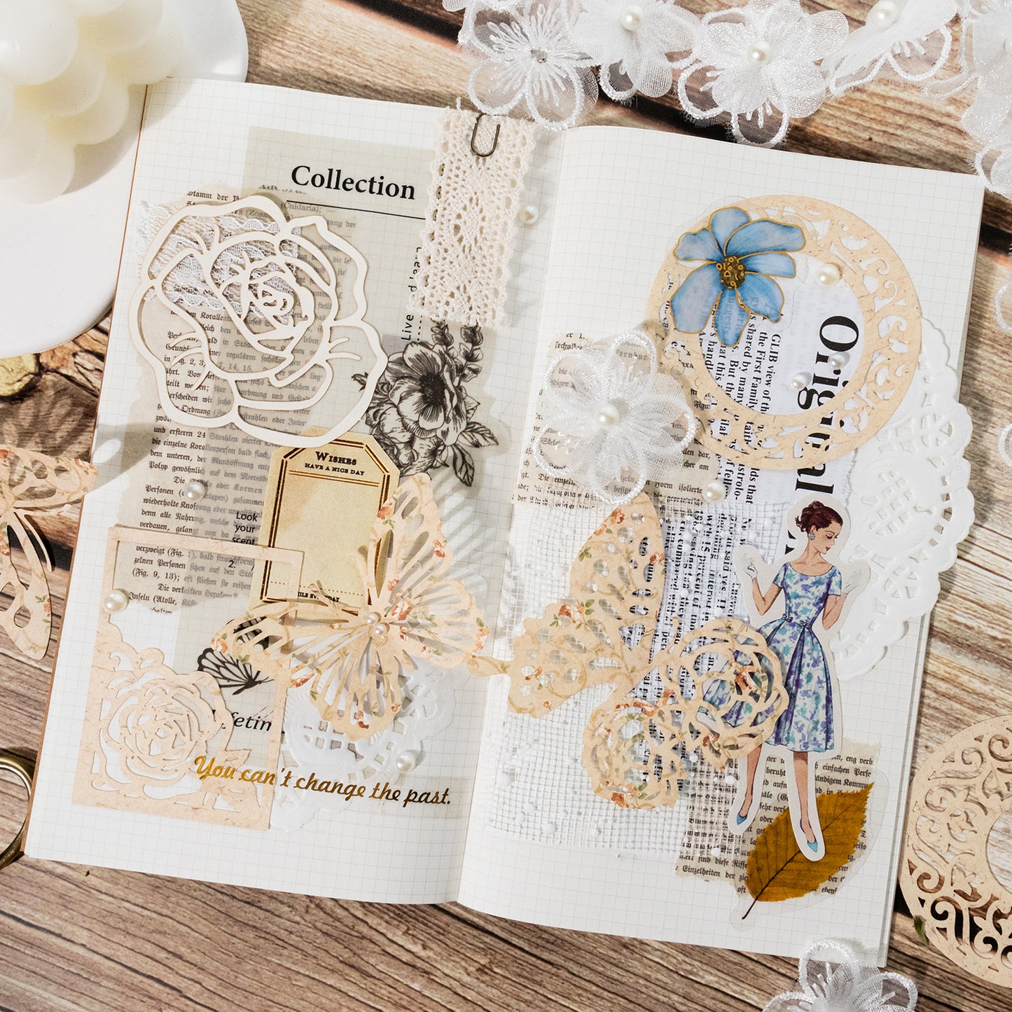Flower Art Museum Hollow Out Decor Paper