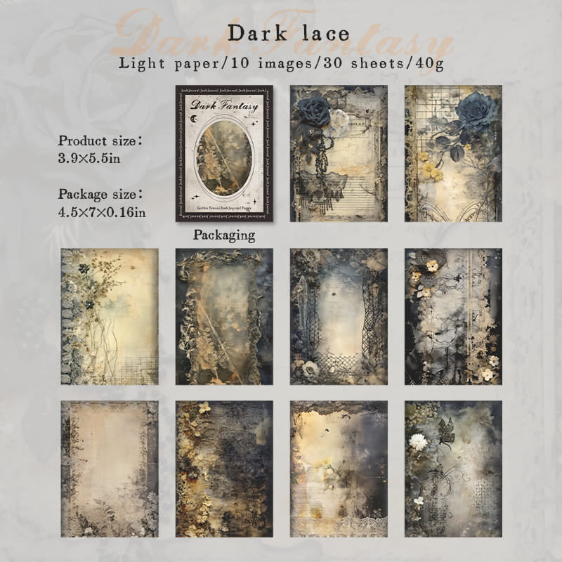 Gothic Fancy Junk Journal Material Paper