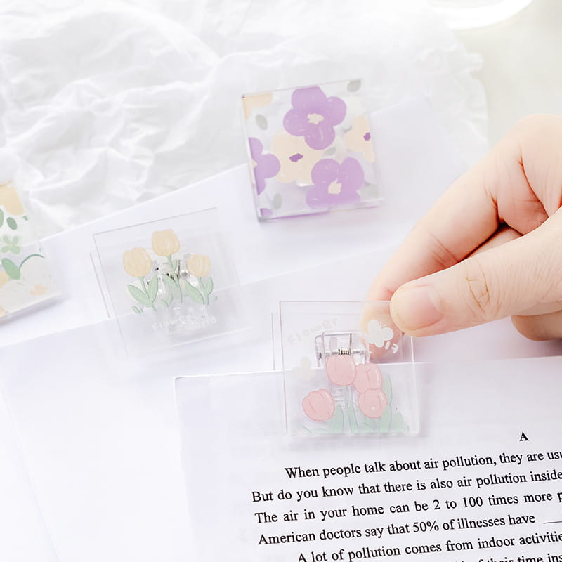 Acrylic Tulip Paper Clip-4 PCS