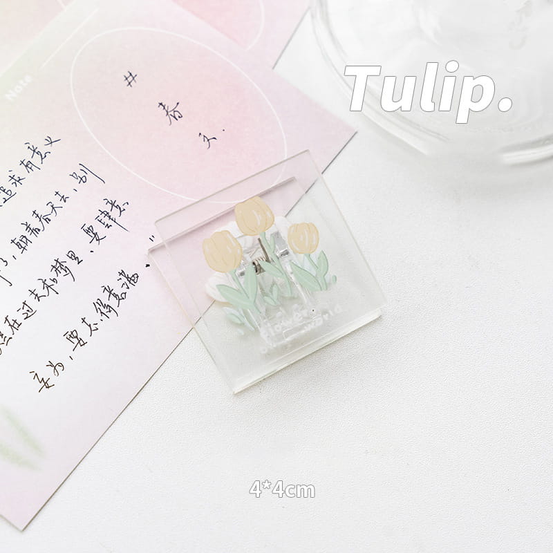Acrylic Tulip Paper Clip-4 PCS