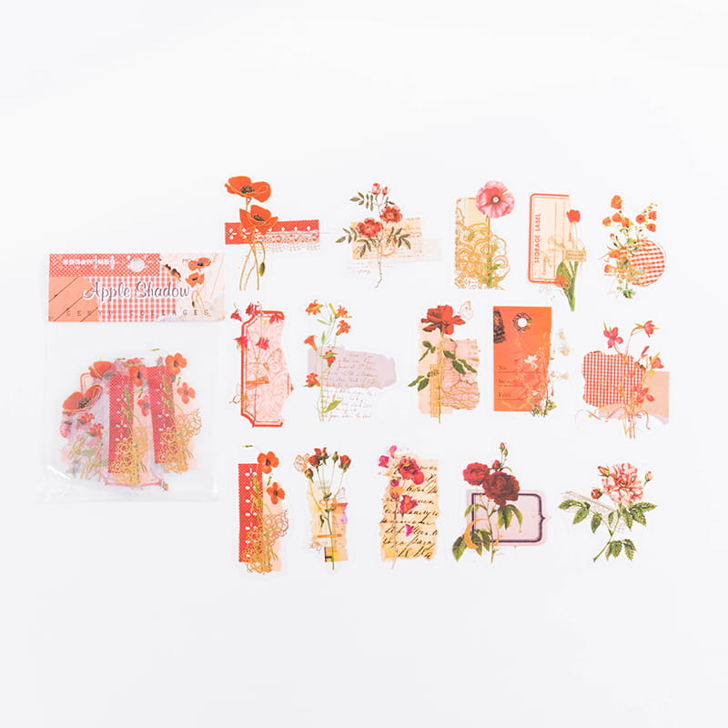 30 PCS Poetry And Flower Stickers Pack
