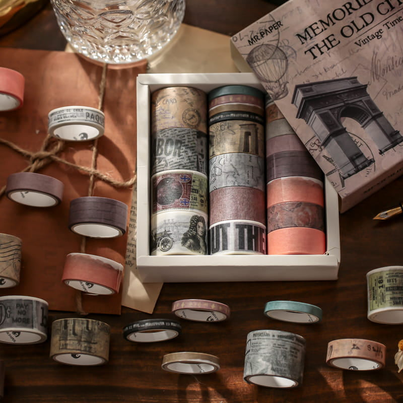 Vintage Time 20 Rolls Washi Tape Set