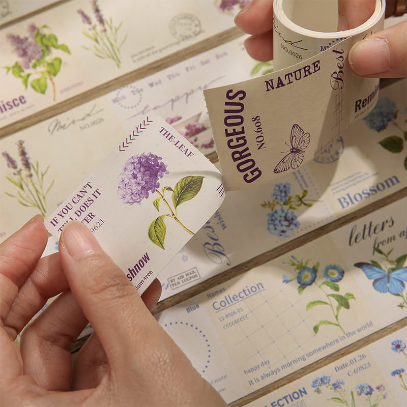 6 Rolls Manor Flower Writable Masking Tape Set
