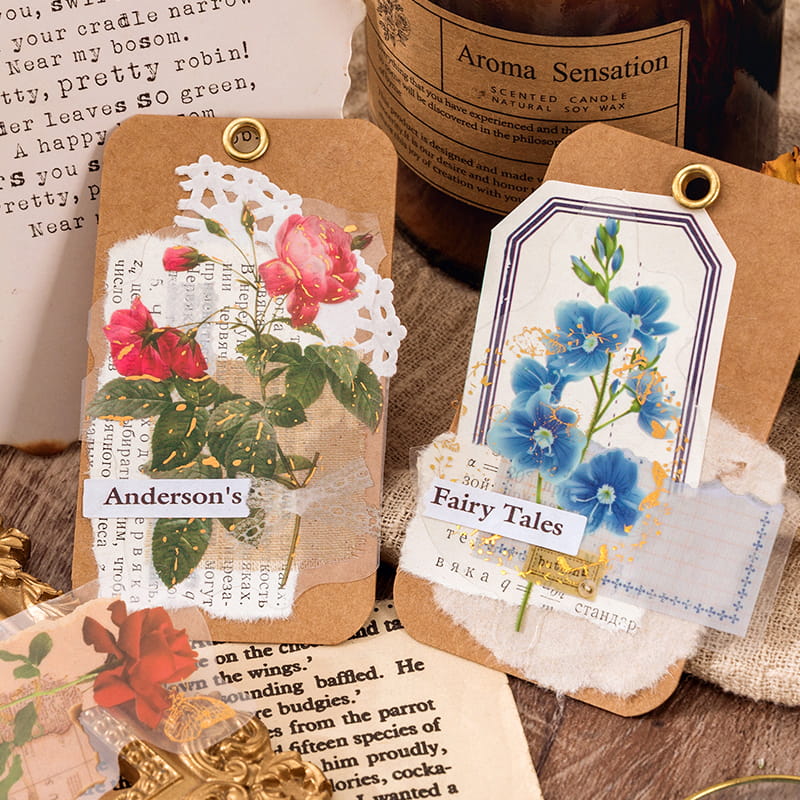 30 PCS Poetry And Flower Stickers Pack