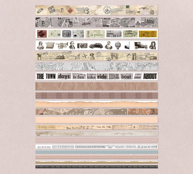 Vintage Time 20 Rolls Washi Tape Set