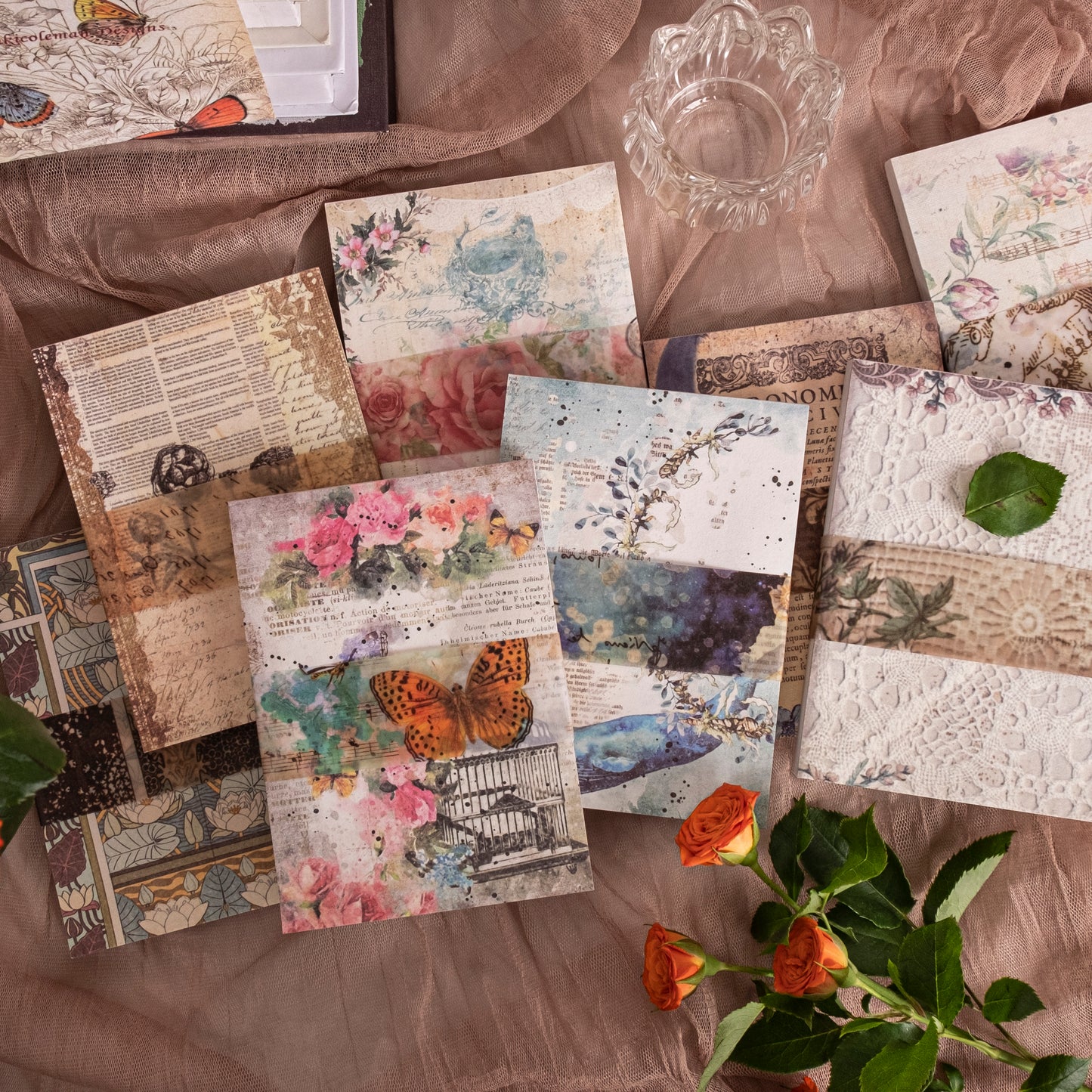 100 PCS Floral Letter Decor Paper