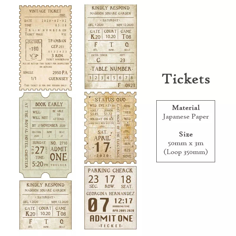 Vintage Ticket Washi Tape