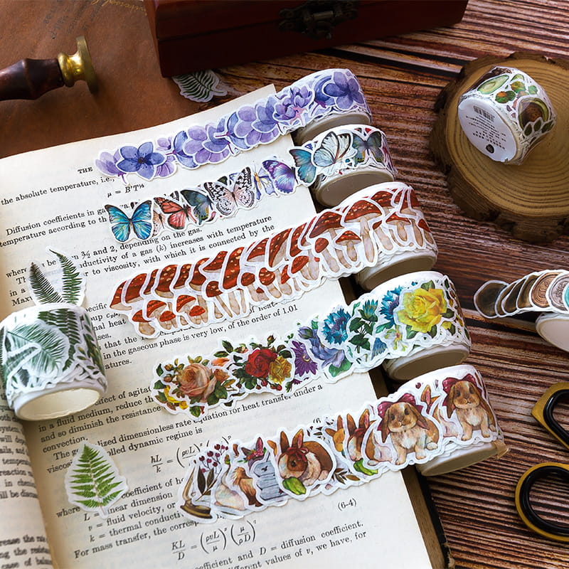 Flowers And Animals Shaped Pattern Washi Tape