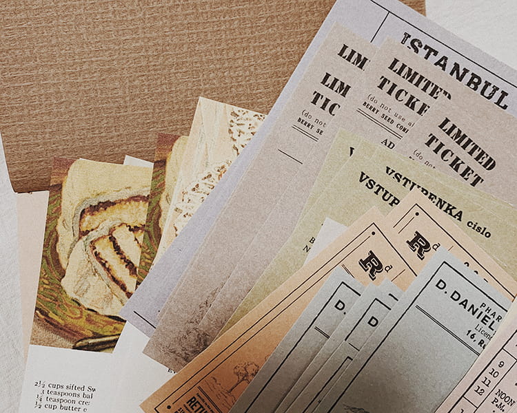 Vintage Mystery Junk Journal Pack - Paper & Sticker Materials