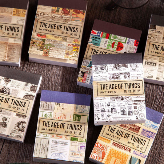 50PCS Unique Paper Book-The Age Of Things