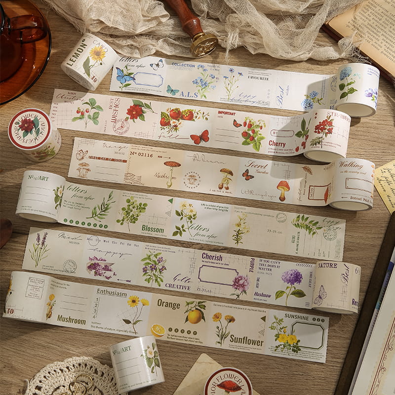 6 Rolls Manor Flower Writable Masking Tape Set