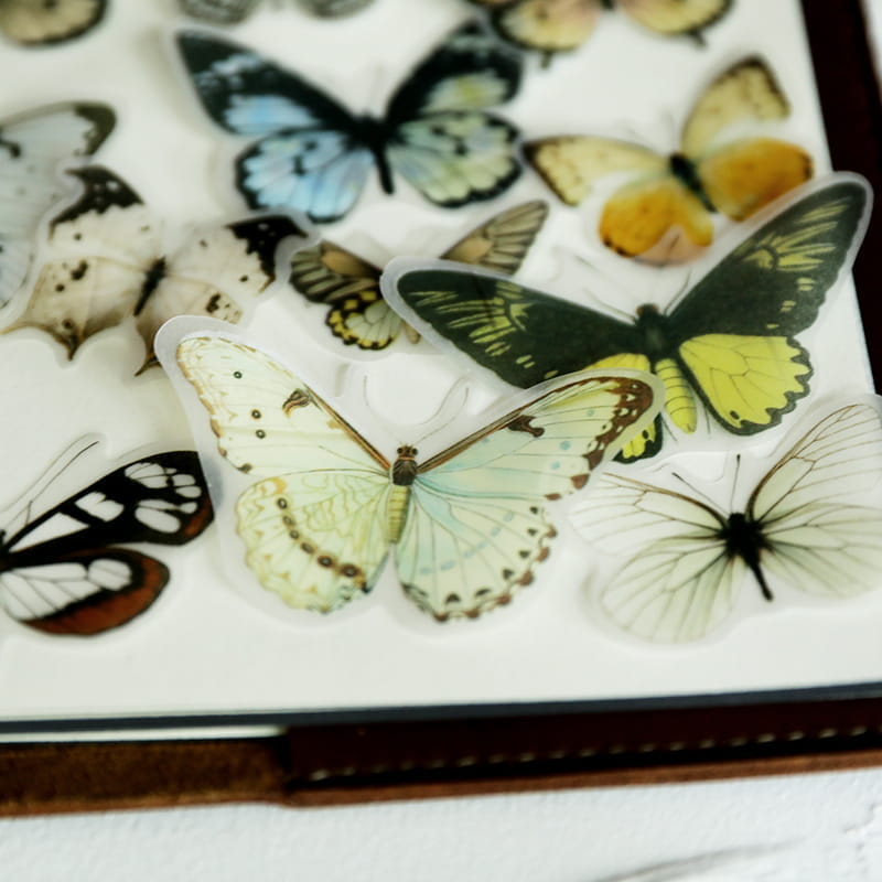 80 PCS Vintage Butterflies Vellum Stickers