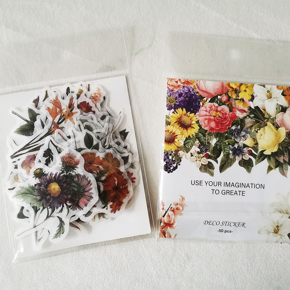 50 Unique Pieces Of Floral Sticker Pack
