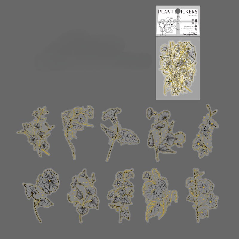 Gold Foil Floral Sticker Pack