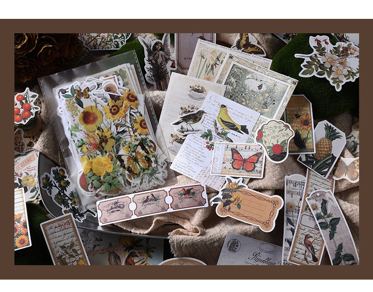 200 PCS Vintage Journal Stickers And Decor Papers Pack