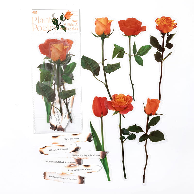 12 PCS Plants Poetry Sticker Pack