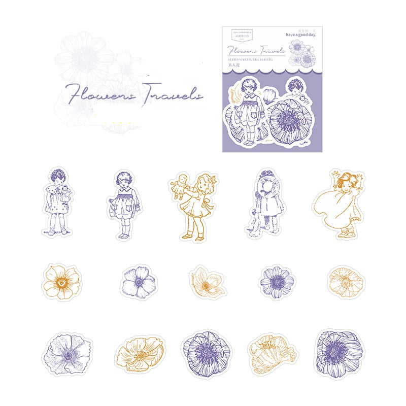 45 PCS Petals And Maiden Stickers Pack