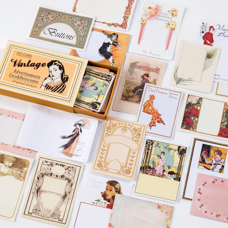 60 PCS Vintage Labels Boxed Stickers