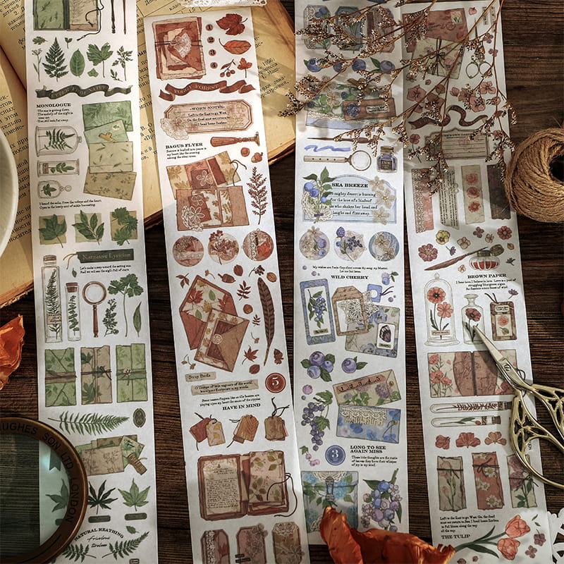 4 Sheets Natural Imprint Japanese Paper Masking Tape
